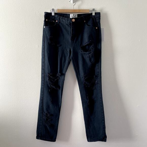 One Teaspoon Jeans Womens 29 London Awesome Baggies Distressed New NWT - Picture 1 of 11